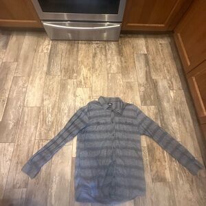 Gray Striped Button-Up Shirt